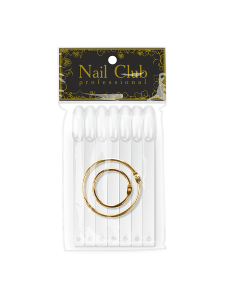 Купить типсы для демонстрации дизайна ногтей на кольце миндаль прозрачные