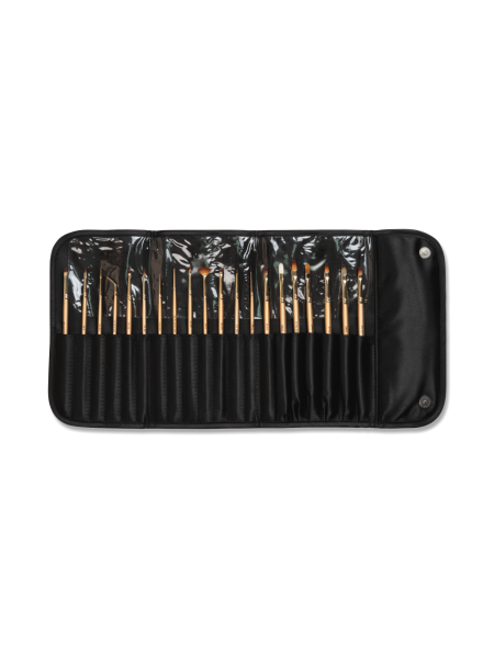 Купить клатч для маникюрных кистей из чёрного атласа с магнитными кнопками Nail Club