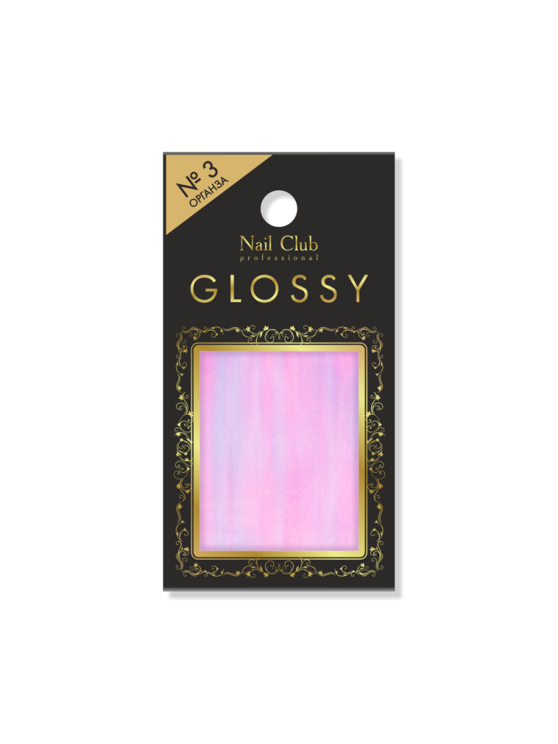 Купить фольгу с эффектом битого стекла для дизайна ногтей GLOSSY №3 Органза