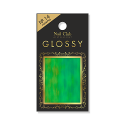Фольга с эффектом битого стекла для дизайна ногтей GLOSSY №14 Изумруд