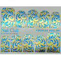 Слайдер-дизайн для ногтей с двойным фольгированием DUPLEX FOIL 2001 золото/голубой