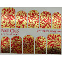 Слайдер-дизайн для ногтей с двойным фольгированием DUPLEX FOIL 2002 золото/красный
