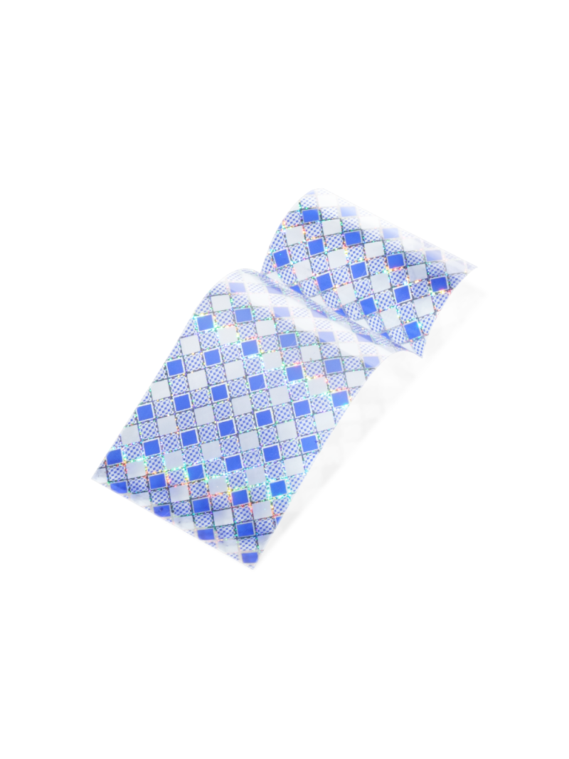 Купить фольгу для дизайна ногтей и аквадизайнов №P28 Синяя клетка