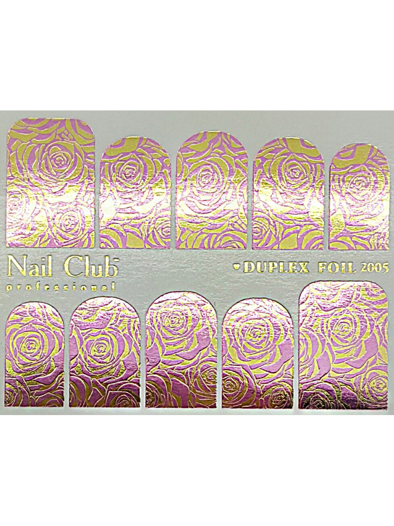 Купить слайдер-дизайн для ногтей с двойным фольгированием DUPLEX FOIL 2005 розовый/золото