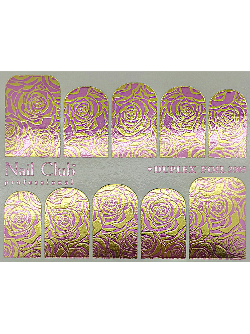 Купить слайдер-дизайн для ногтей с двойным фольгированием DUPLEX FOIL 2005 золотой/розовый