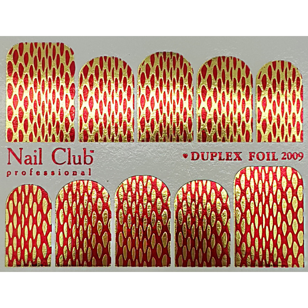 Слайдер-дизайн для ногтей с двойным фольгированием DUPLEX FOIL 2009 золотой/красный