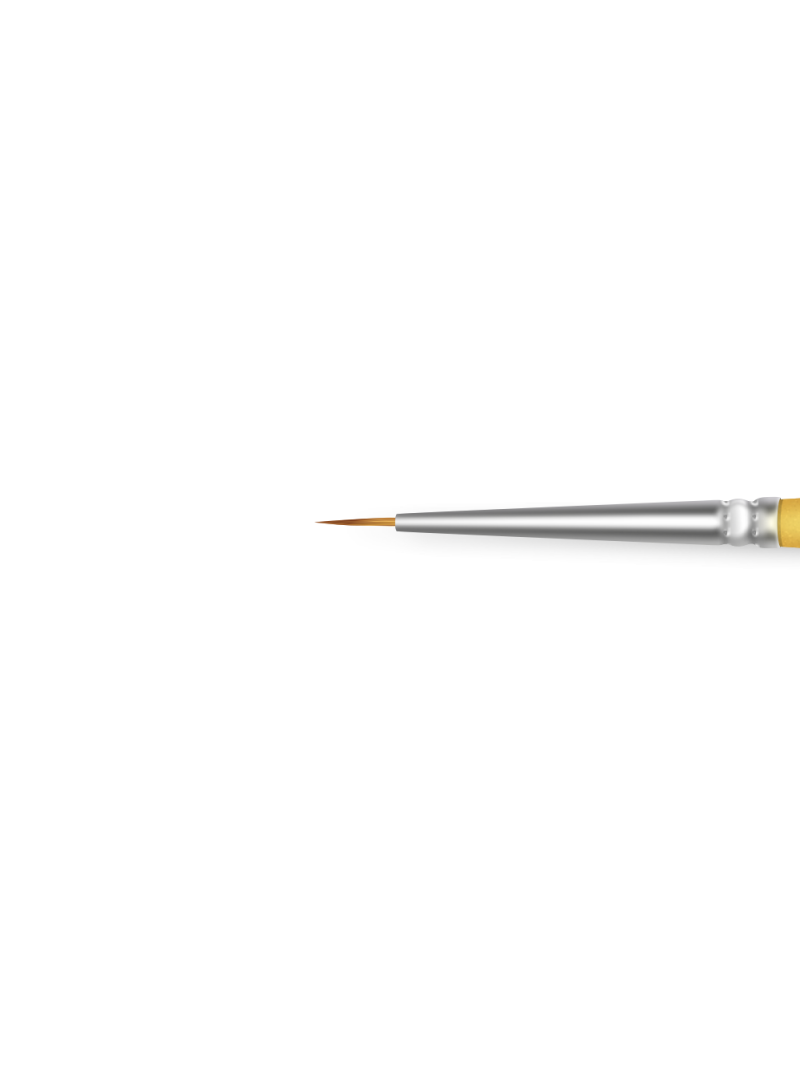 Купить тонкую маникюрную кисть для техники литьё 1/2N-RG  (серебряный дизайн)