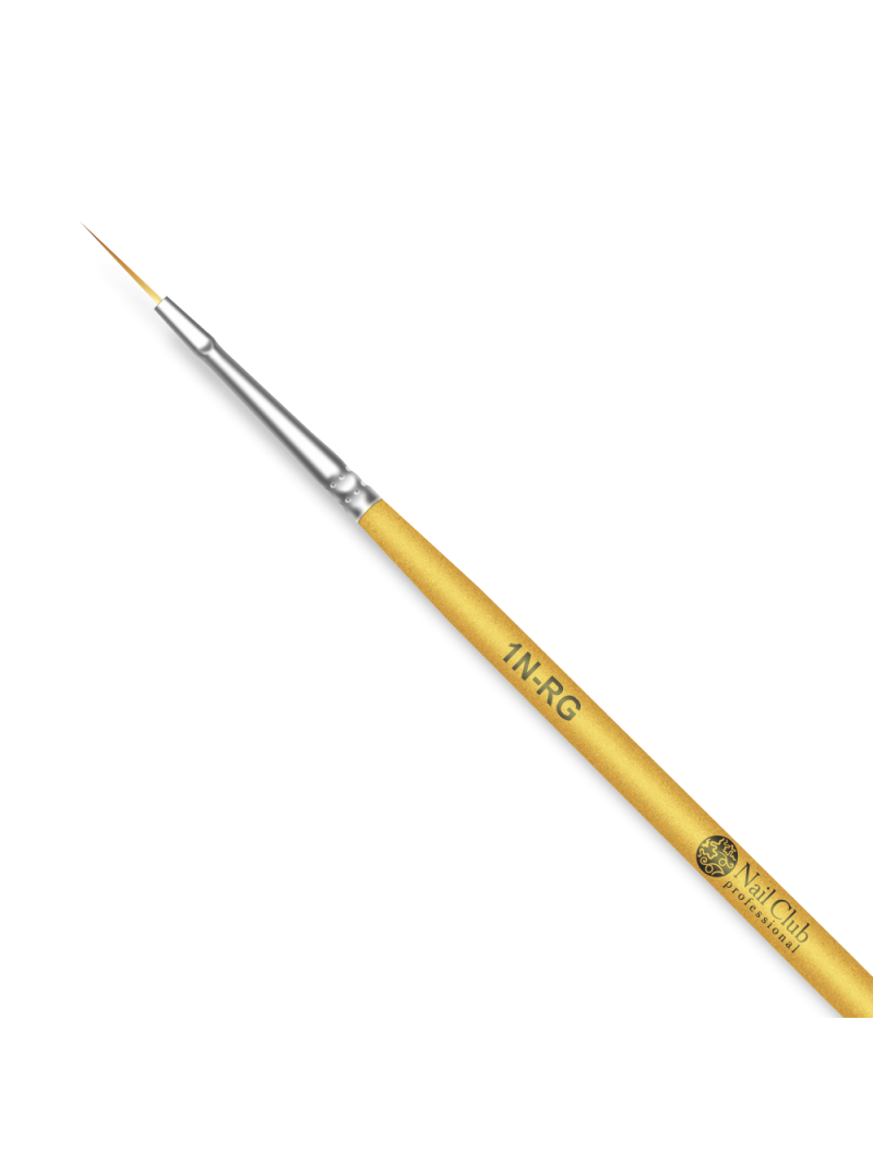 Купить тонкую маникюрную кисть для прорисовок гелем 1N-RG (серебряный дизайн)