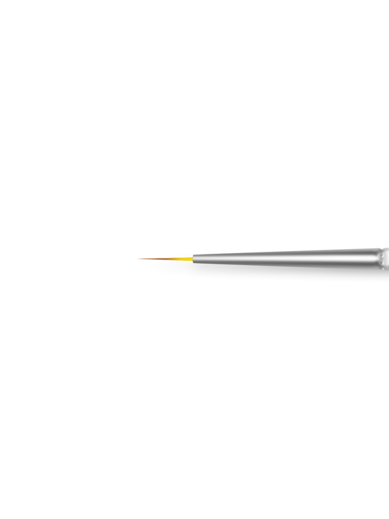 Купить тонкую маникюрную кисть для прорисовок гель-красками 1 Soft Lines (серебряный дизайн)