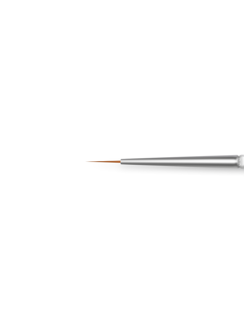 Купить тонкую маникюрную кисть для прорисовок гель-красками 1 Strong Lines (серебряный дизайн)