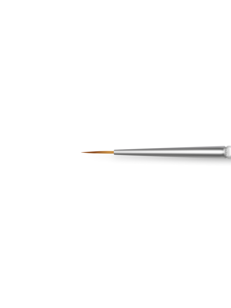 Купить тонкую маникюрную кисть для прорисовок 1/3N-RG (серебряный дизайн)