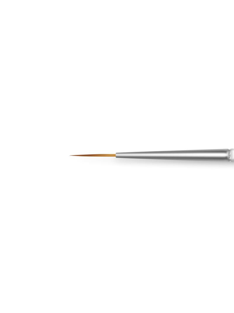 Купить тонкую маникюрную кисть для прорисовок гелем 1/5N-RG (серебряный дизайн)