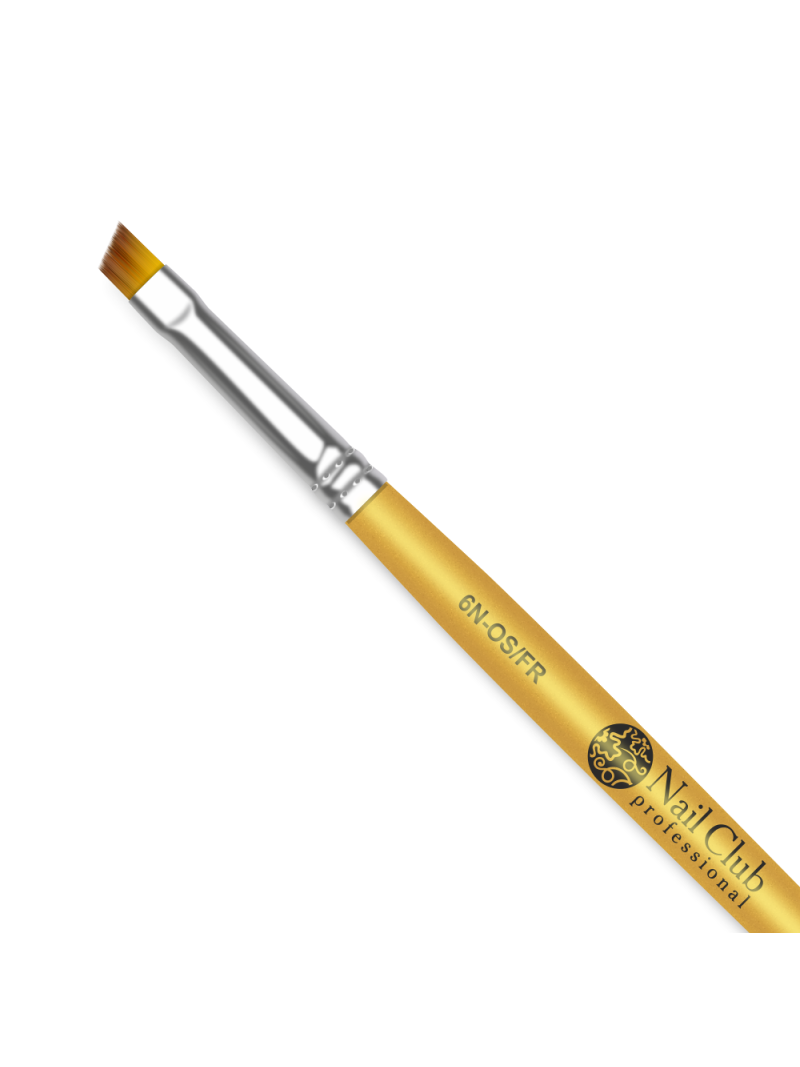 Купить маникюрную кисть для френча и росписи 6N-OS/FR (серебряный дизайн)