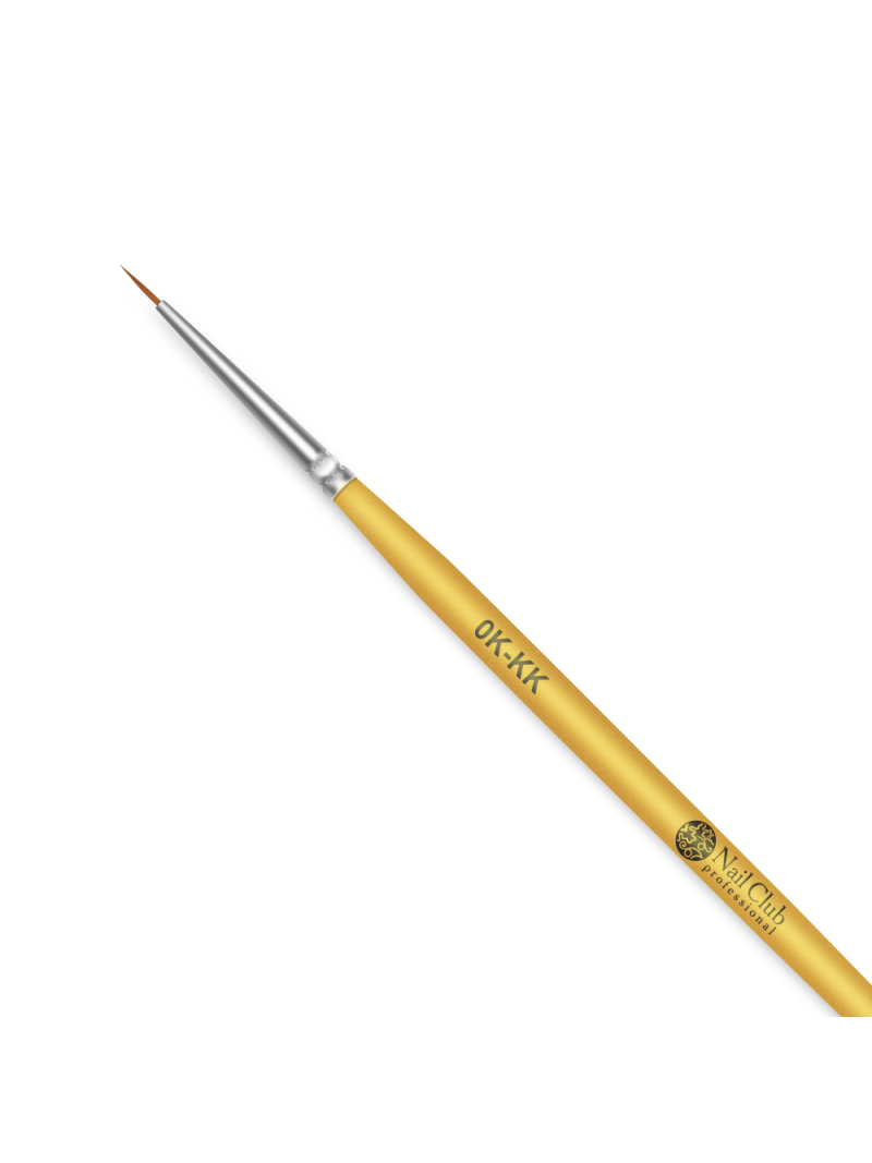 Купить маникюрную кисть из меха колонка для прорисовок 0К-КК (серебряный дизайн)