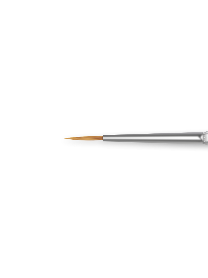 Купить маникюрную кисть из меха колонка для прорисовок 1/5К-КК (серебряный дизайн)
