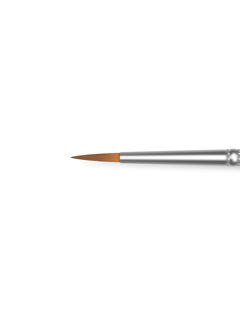 Купить маникюрную кисть из меха колонка для росписи 2/2K-KK (серебряный дизайн)