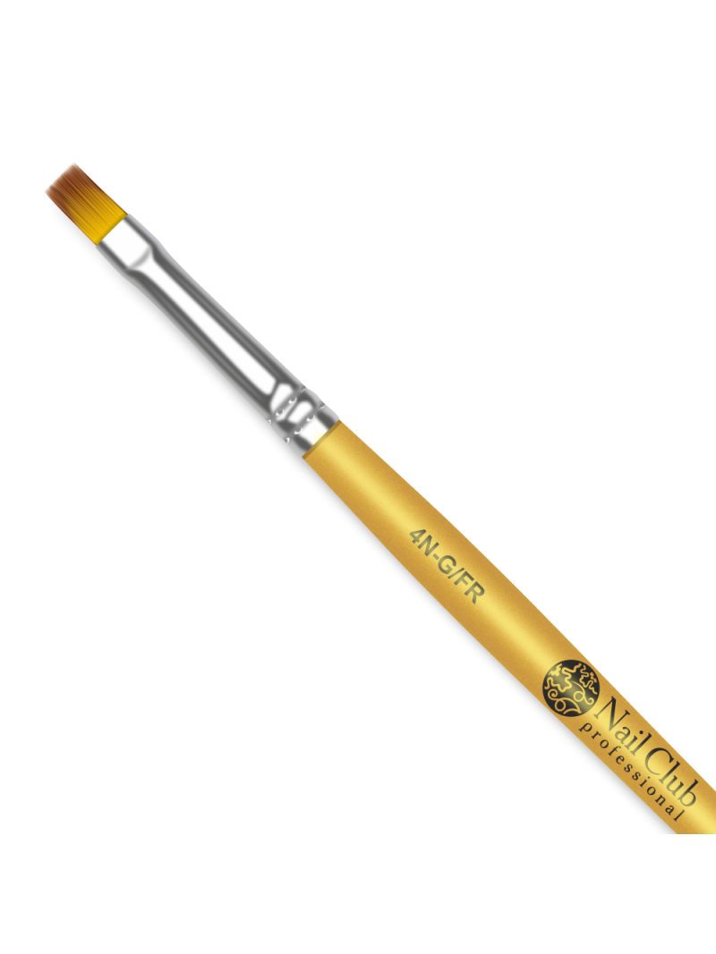 Купить маникюрную кисть для френча и росписи 4N-G/FR (серебряный дизайн)