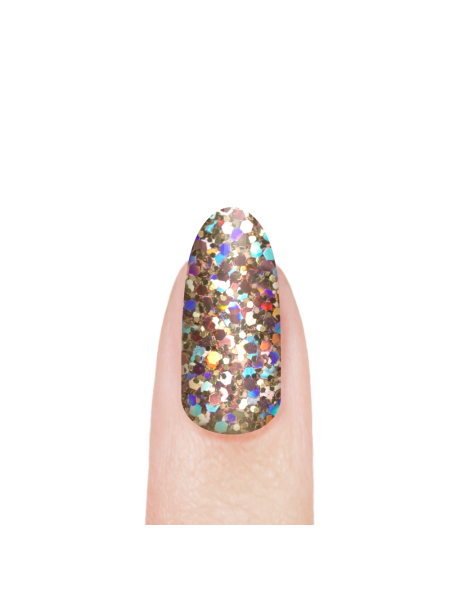 Купить гель-краску для ногтей с глиттером GB-01 Gold Quartz Brilliance Nail Club