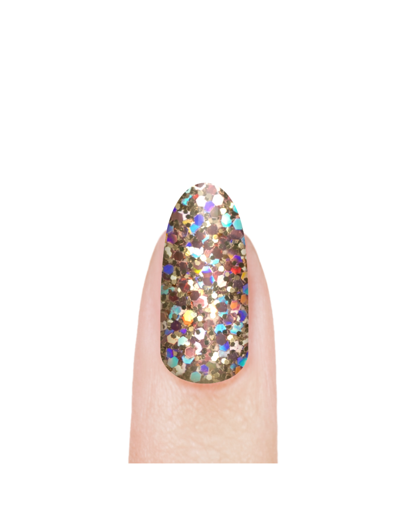 Купить гель-краску для ногтей с глиттером GB-01 Gold Quartz Brilliance Nail Club