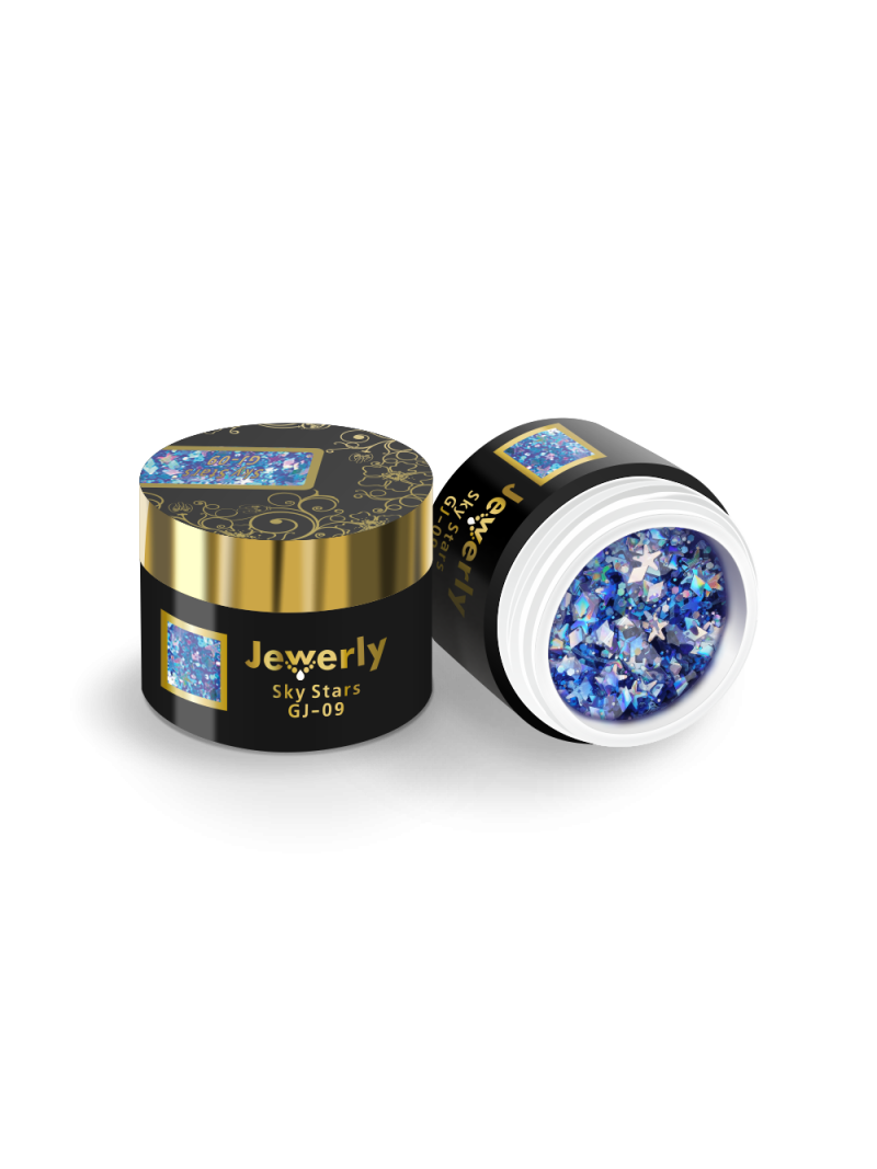 Купить гель-краску для ногтей с глиттером GJ-09 Sky Stars JEWERLY Nail Club