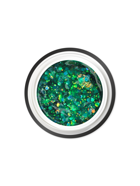 Купить гель-краску для ногтей с глиттером GJ-11 Emerald Mine JEWERLY Nail Club