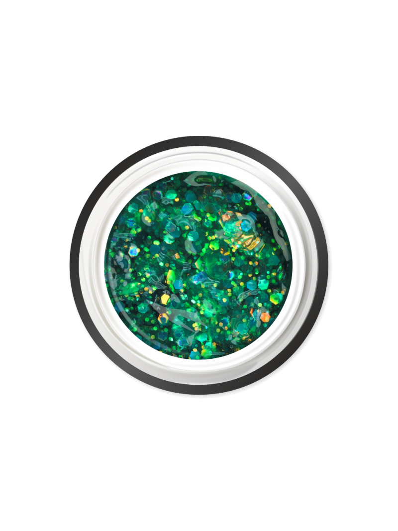 Купить гель-краску для ногтей с глиттером GJ-11 Emerald Mine JEWERLY Nail Club