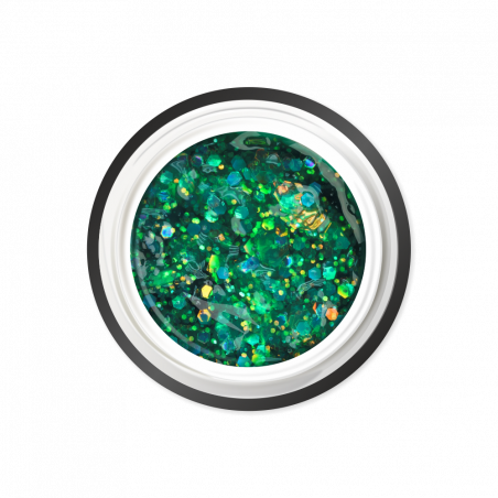 Гель-краска для ногтей с глиттером GJ-11 Emerald Mine