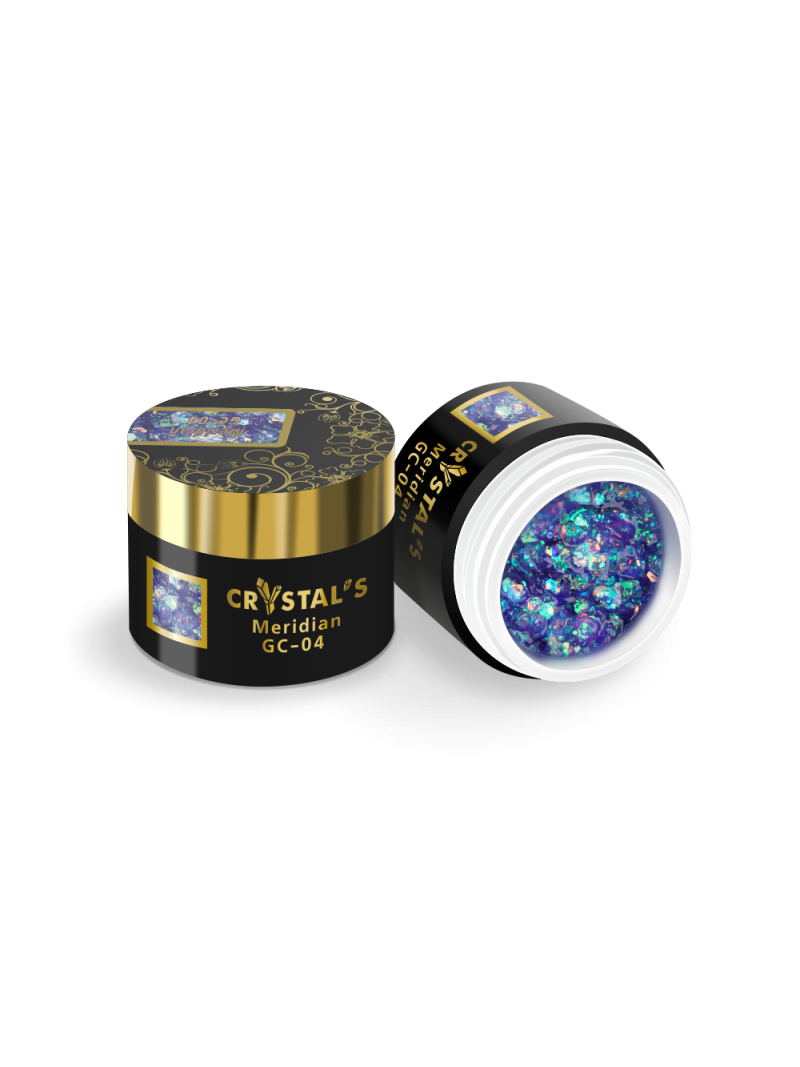 Купить гель-краску для ногтей с глиттером GC-04 Meridian CRYSTAL'S Nail Club