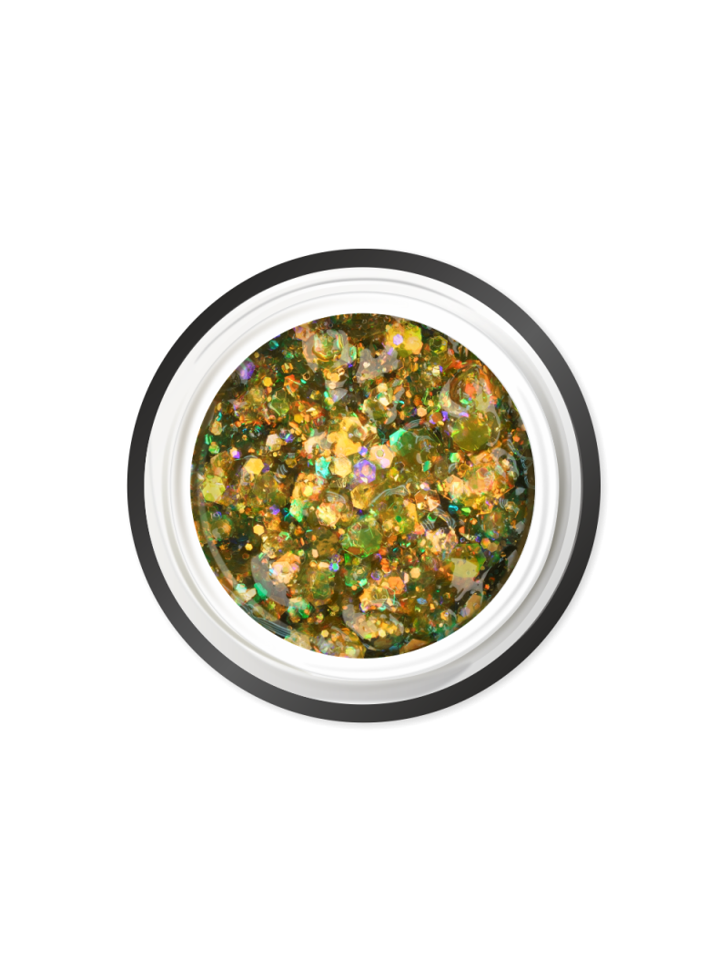 Купить гель-краску для ногтей с глиттером GC-06 Luminous Green CRYSTAL'S Nail Club