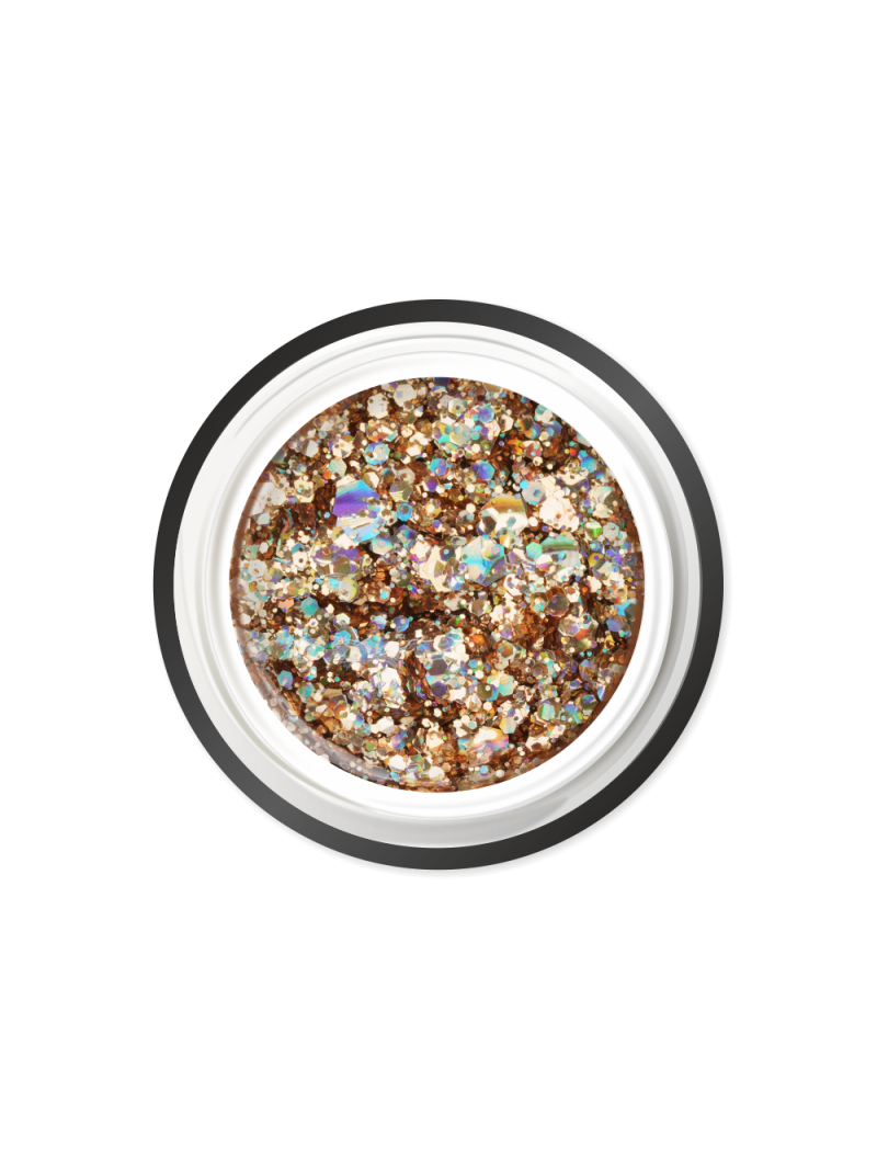 Купить гель-краску для ногтей с глиттером GC-10 Gold Silk CRYSTAL'S Nail Club