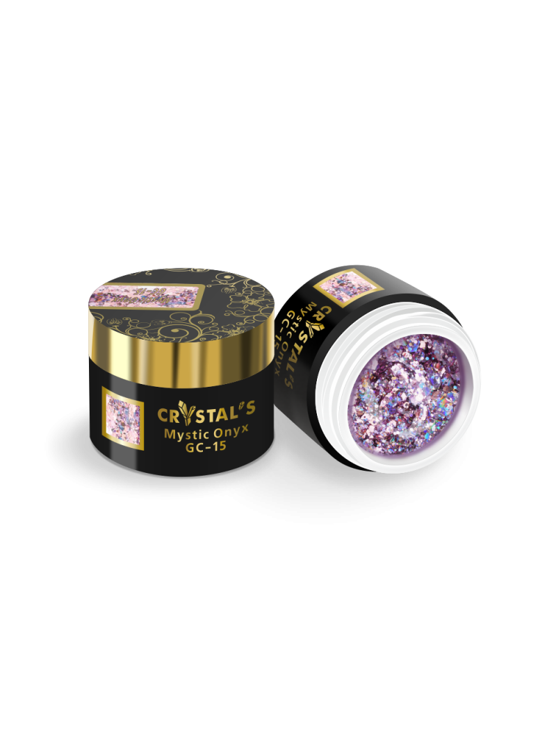 Купить гель-краску для ногтей с глиттером GC-15 Mystic Onyx CRYSTAL'S Nail Club