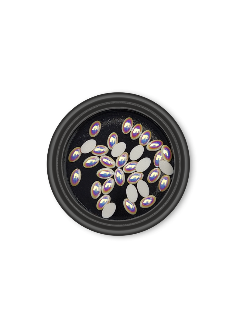 Купить жемчуг для дизайна ногтей с эффектом голограммы, овал, 5х3 мм, 30 шт