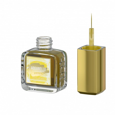 Жёлтые акварельные капли для дизайна ногтей AQ-01 Yellow