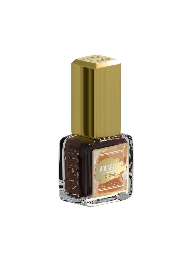 Коричневые акварельные капли для дизайна ногтей AQ-04 Brown
