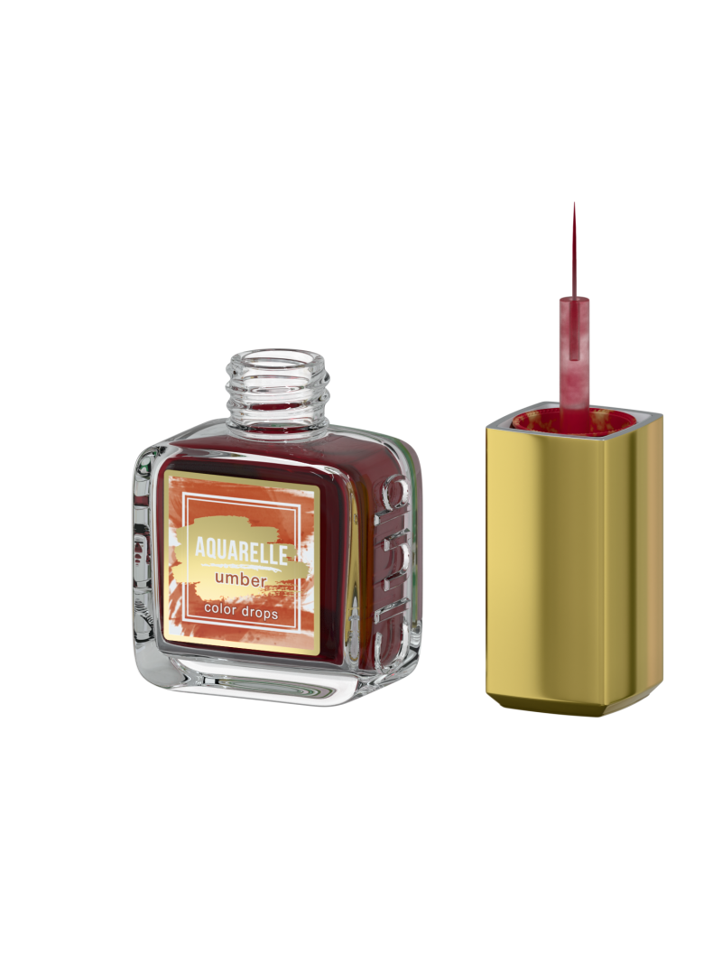Акварельные капли для дизайна ногтей кирпичный цвет AQ-05 Umber