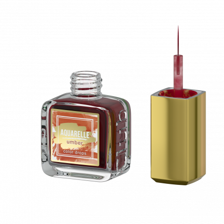 Акварельные капли для дизайна ногтей кирпичный цвет AQ-05 Umber
