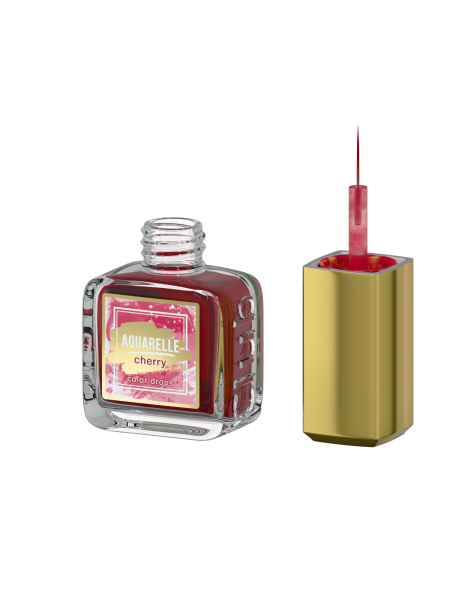 Вишнёвые акварельные капли для дизайна ногтей AQ-06 Cherry