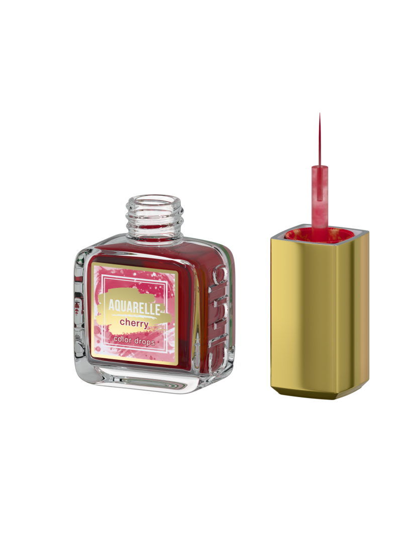 Вишнёвые акварельные капли для дизайна ногтей AQ-06 Cherry