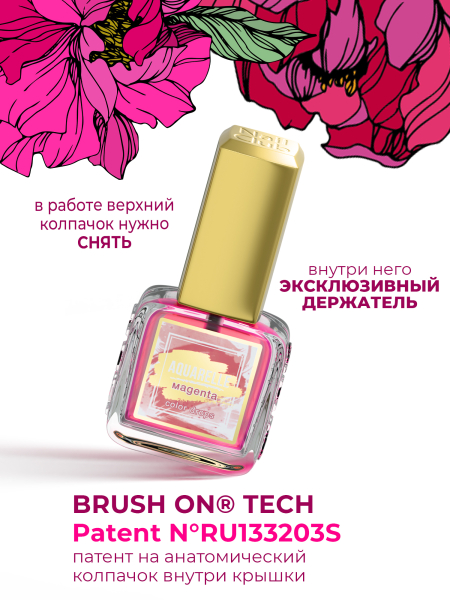 Акварельные капли для дизайна ногтей маджента AQ-07 Magenta