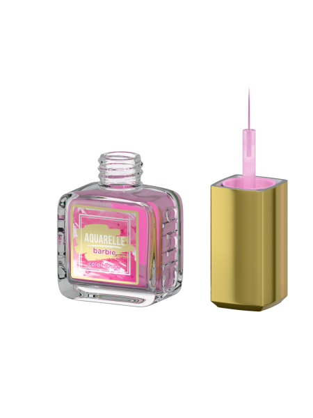 Ярко розовые акварельные капли для дизайна AQ-09 Barbie