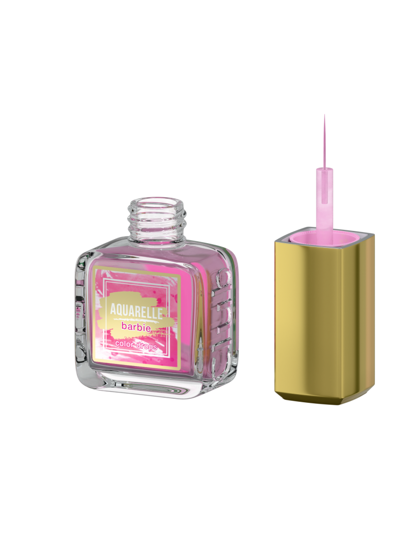 Ярко розовые акварельные капли для дизайна AQ-09 Barbie