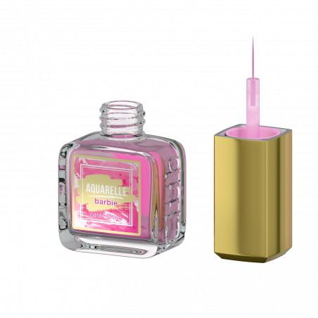 Ярко розовые акварельные капли для дизайна AQ-09 Barbie
