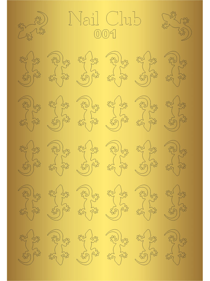 Купить металлизированный стикер для дизайна ногтей GOLDEN 001