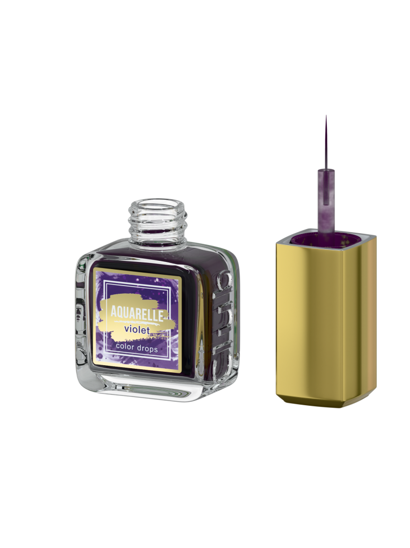 Тёмно фиолетовые акварельные капли для дизайна AQ-12 Violet