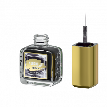 Чёрные акварельные капли для создания дизайна AQ-13 Black