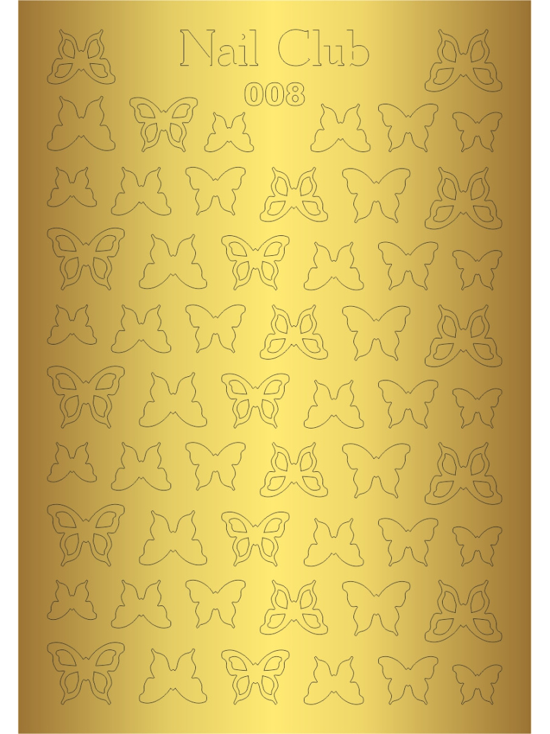 Купить металлизированный стикер для дизайна ногтей GOLDEN 008