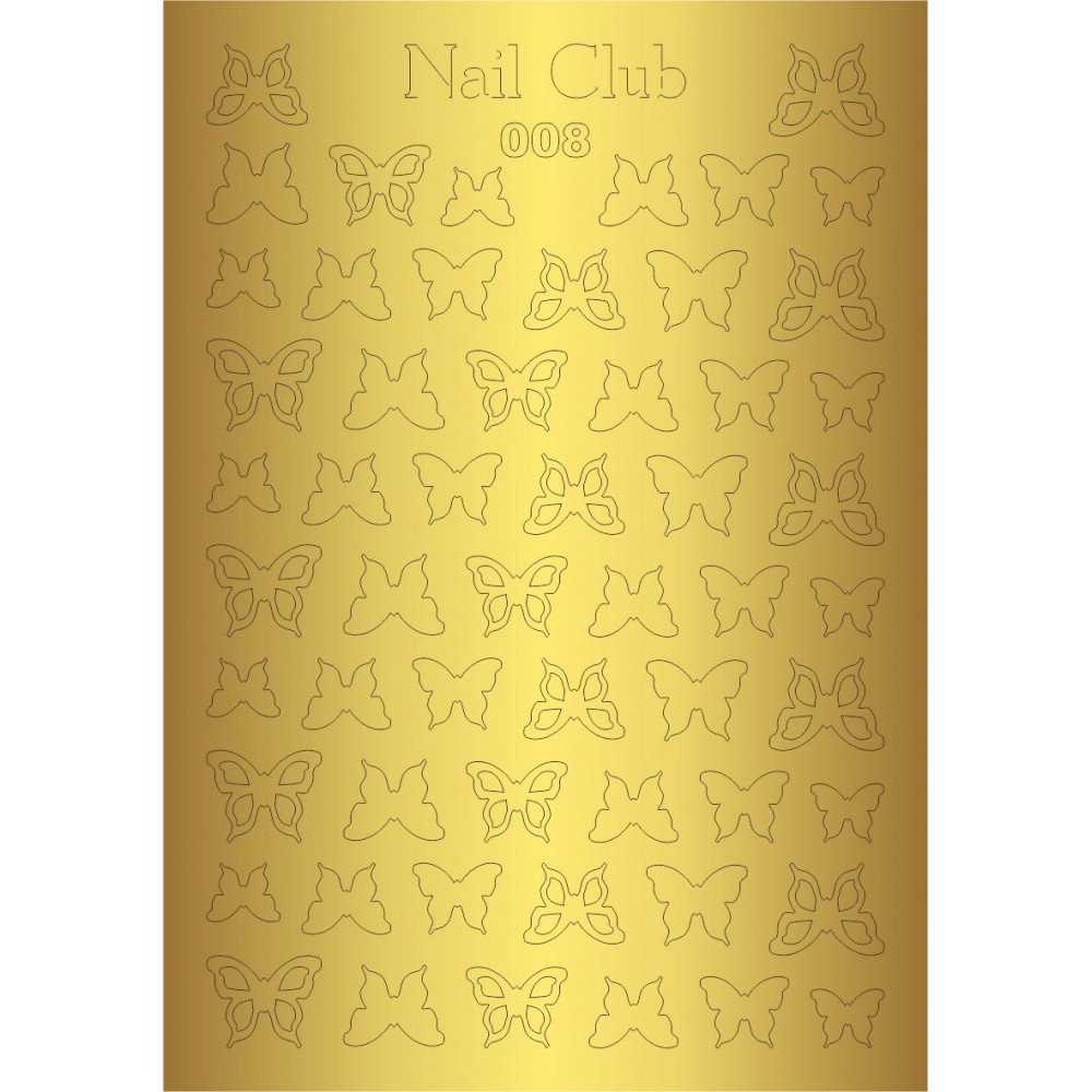 Металлизированный стикер для  дизайна ногтей GOLDEN 008