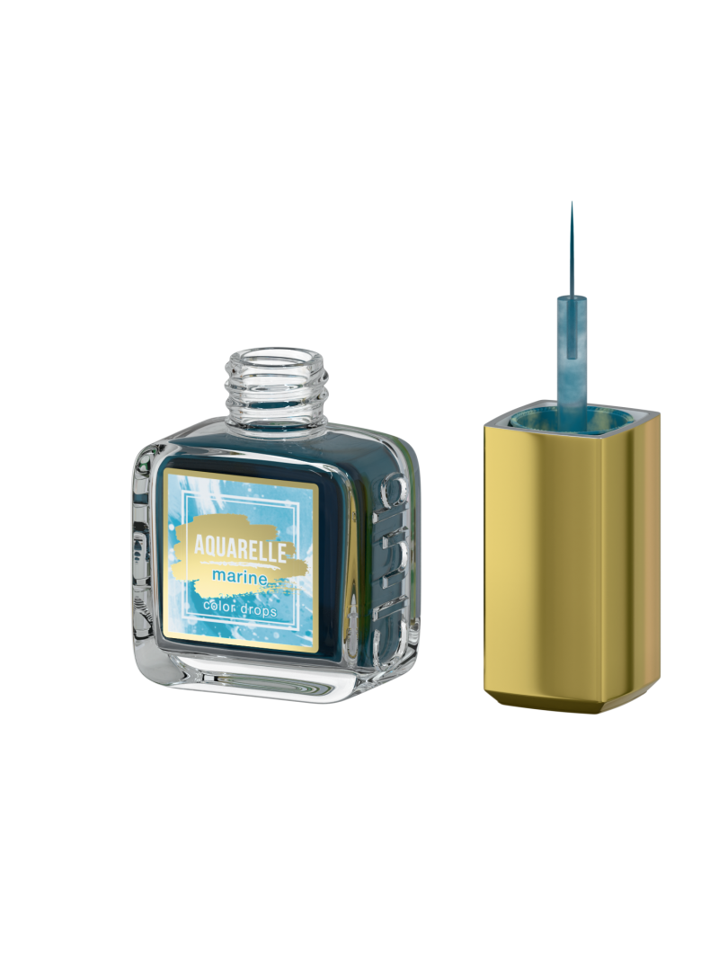 Акварельные капли для дизайна ногтей цвет морской AQ-14 Marine