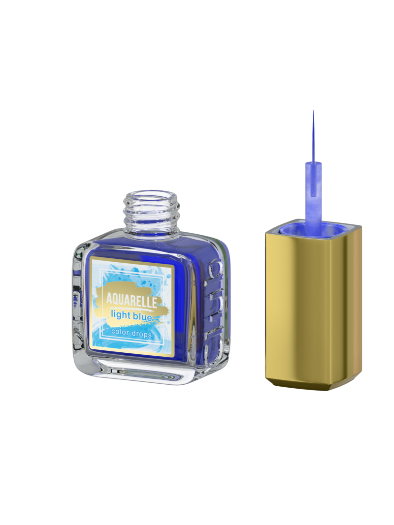 Голубые акварельные капли для дизайна AQ-15 Light blue