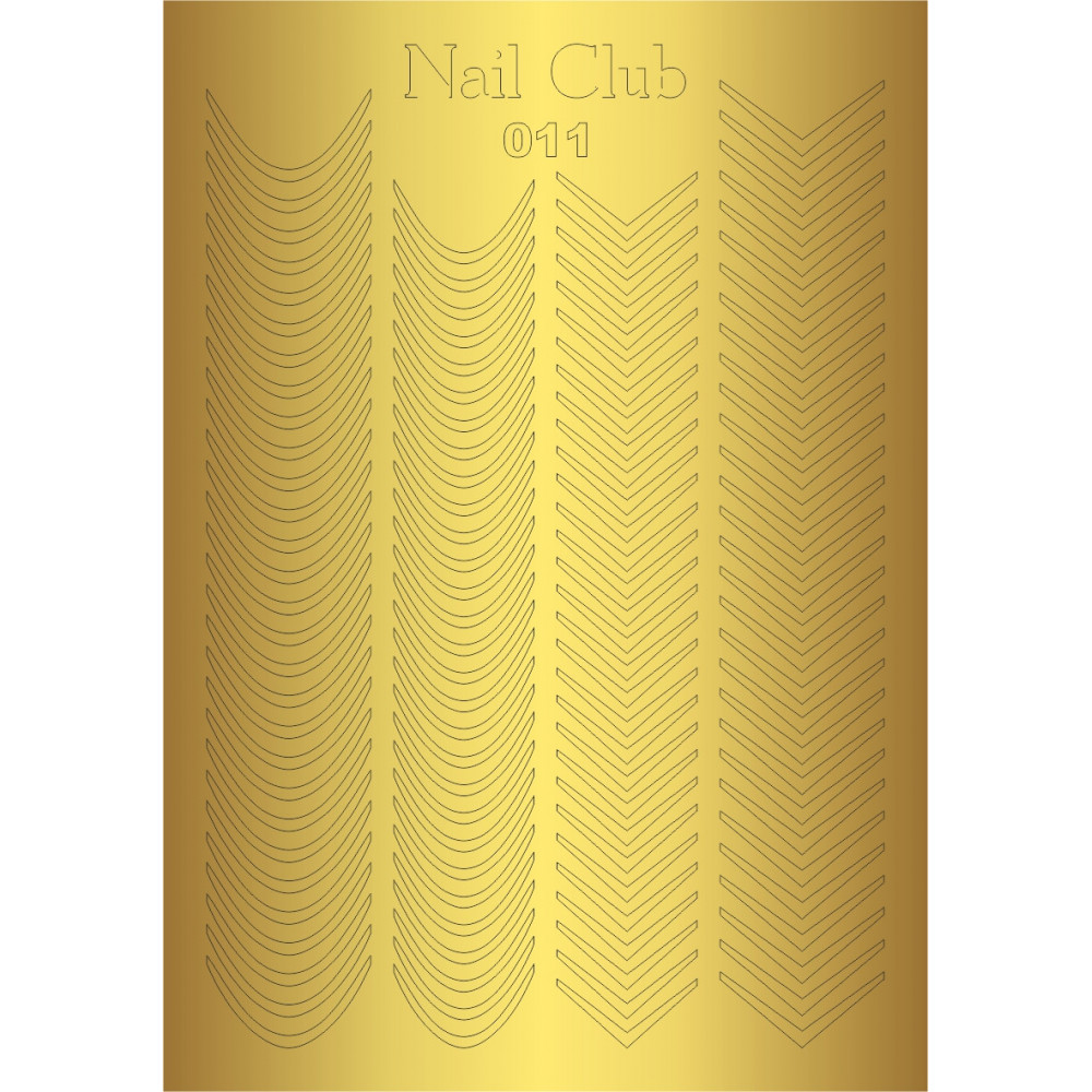 Металлизированный стикер для дизайна ногтей GOLDEN 011